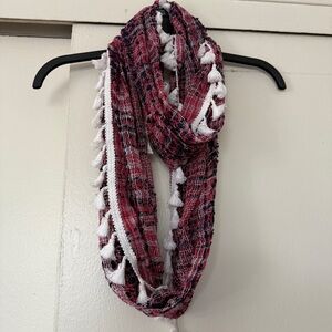 Stylish Red and White Women's Infinity Scarf